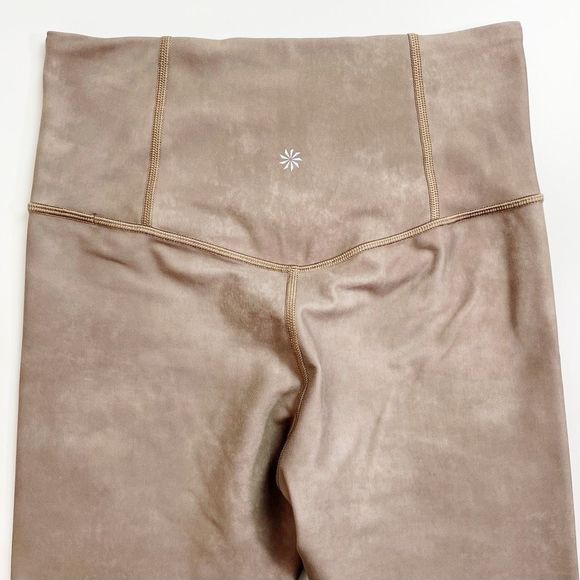 Athleta Elation Tight High Rise Legging Watercolor 7/8 Neutral Tan White S - Picture 4 of 11